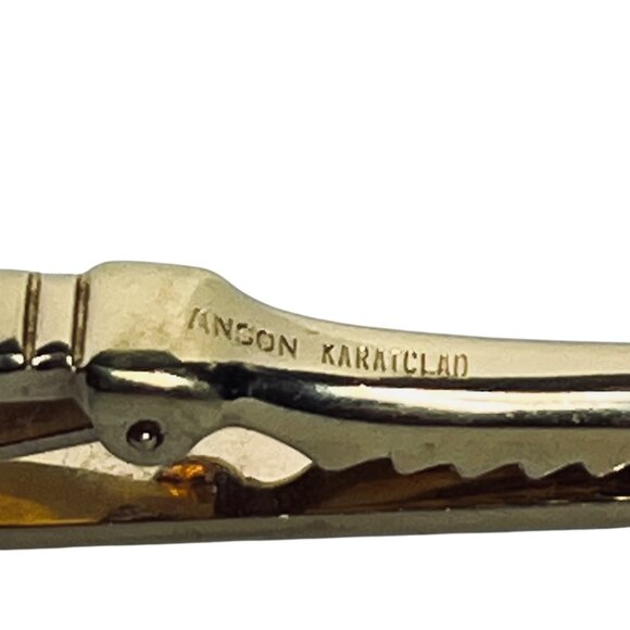 Anson Karat Clad Gold Plated And Clear Rhinestone Tie Bar (6064) - Picture 4 of 4